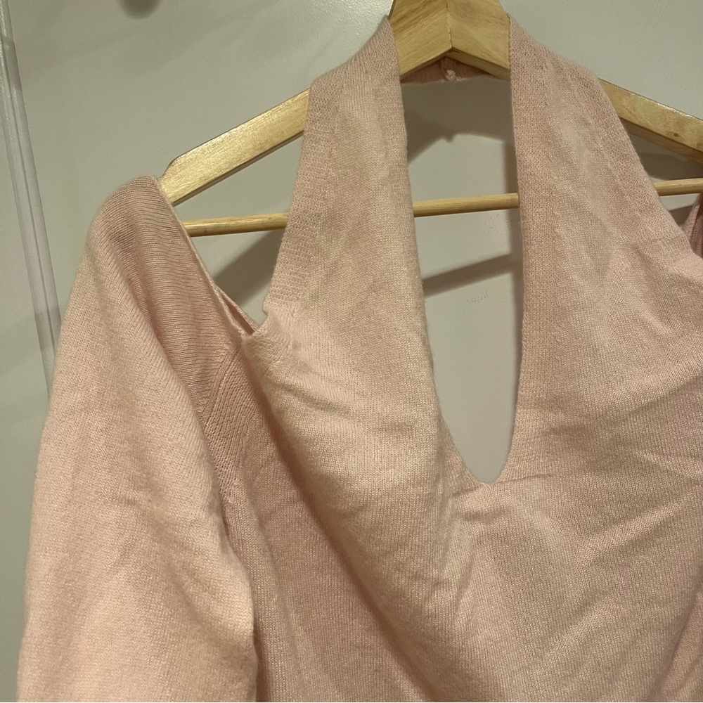 NWT SOH Cashmere Draped Back Halter Sweater S Blush Pink - Picture 6 of 11